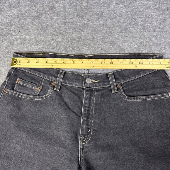 Vintage Levis Jeans Womens 12 Black 515 M Mis Boot Cut Low Rise Stretch Faded - Picture 4 of 11